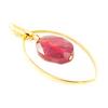 [H2614] - Gold Plated 'Linda' Golden Garnet Pendant - 35x18 Mm