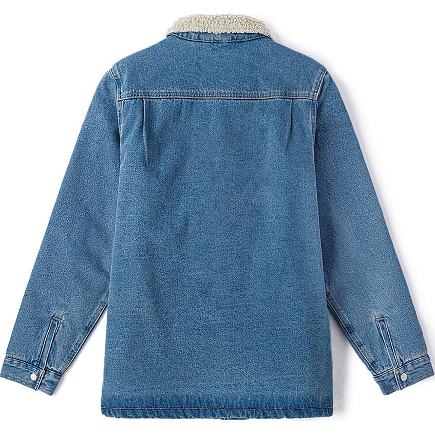 Vans Модная хлопковая джинсовая куртка с воротником-поло и длинным рукавом, мужские куртки серо-синего цвета VN000K4XCDX