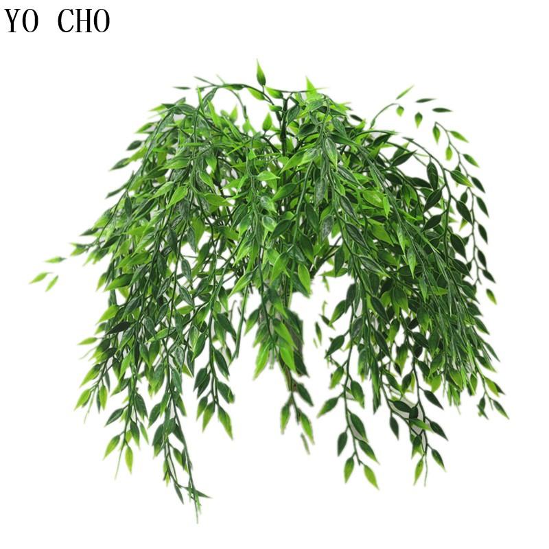 Дом Сад Уличная Свадебная Декорация Искусственный Цветок Аксессуар Искусственное Растение 7 Веток Пластиковый Папоротник Зеленый Лист Искусственное Растение