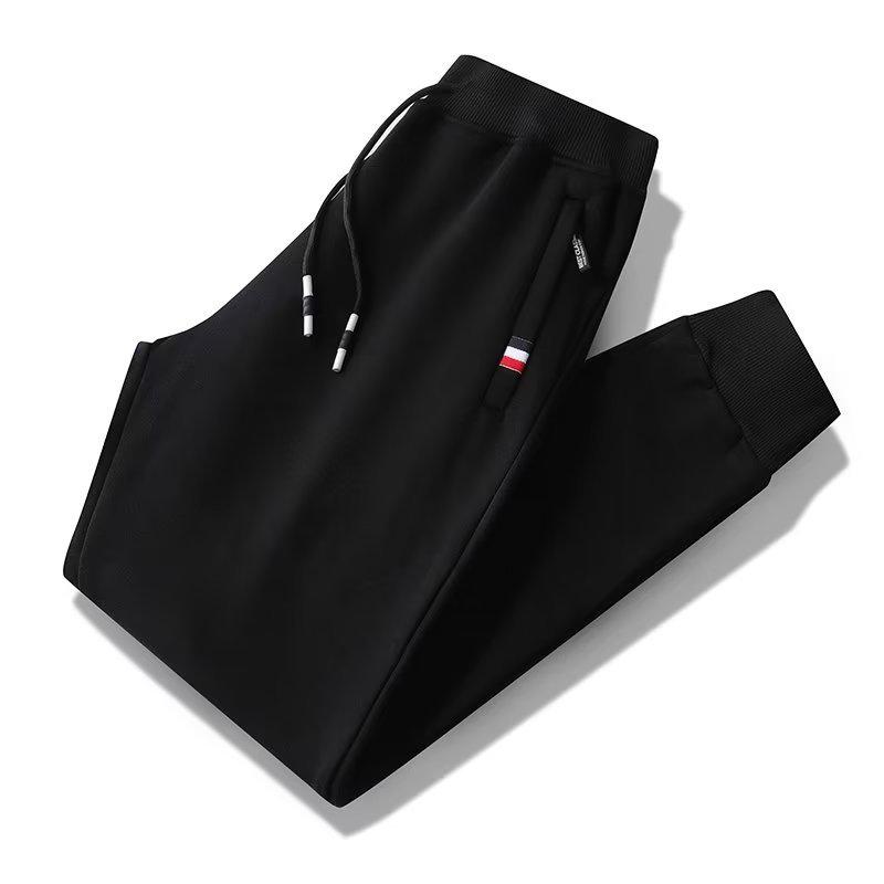 Мужские спортивные брюки большого размера на молнии на осень - повседневные прямые спортивные брюки