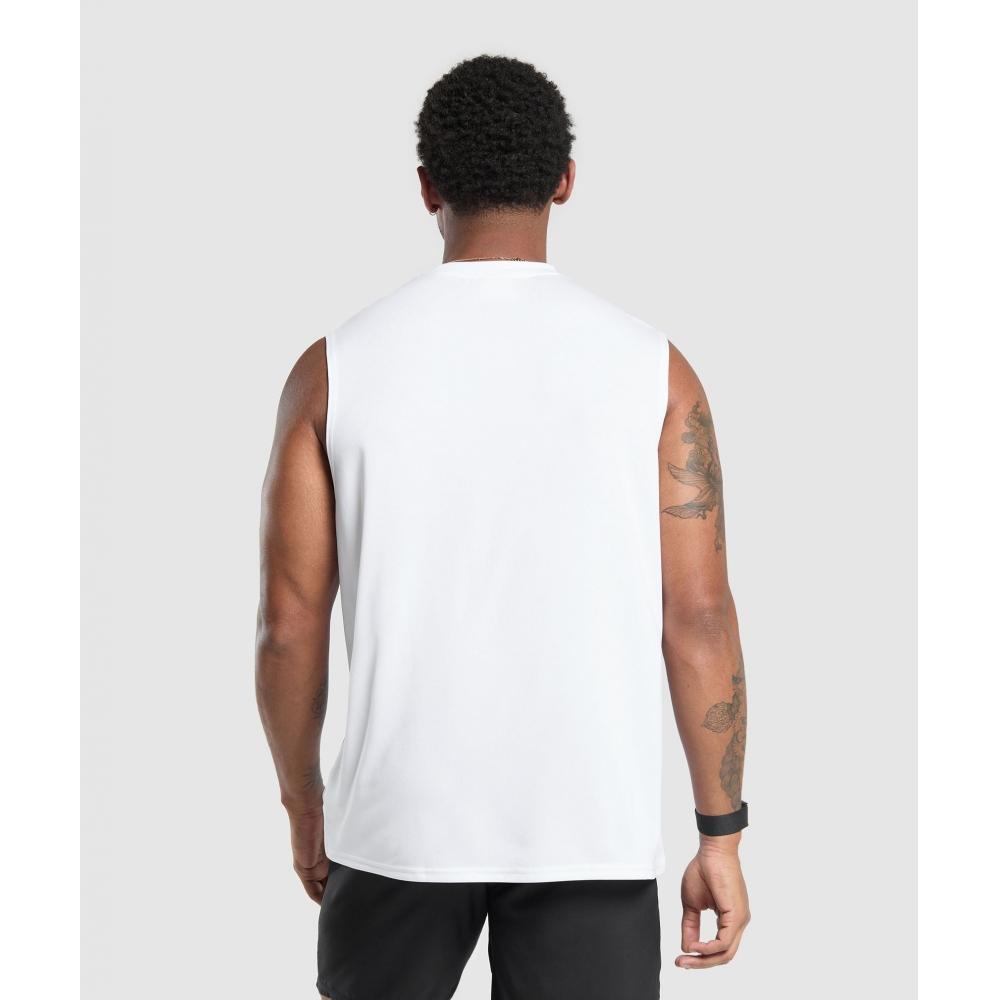 Gymshark Увеличенный производительный бак белого цвета A6a5u Wb57