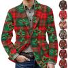 Men's Ugly Christmas Corduroy Warm Pocket Suit Jacket Cardigan Men's Casual Suit