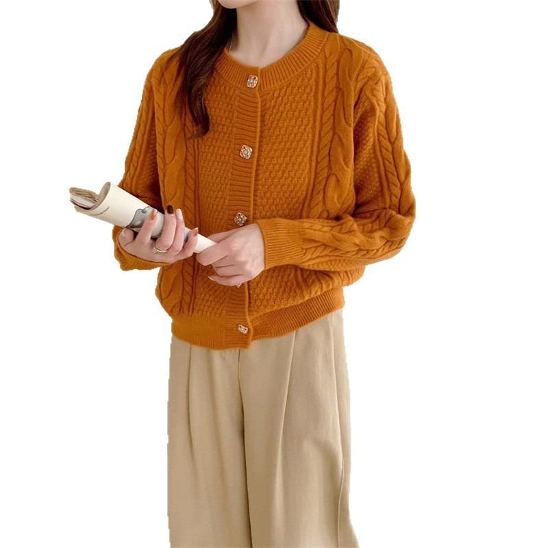 Модный свитер с косами, женское пальто, осень и зима, новый свободный, мягкий, восковой темперамент, вязаный кардиган, женская одежда