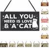 Kitchen Farm Shed Accessories Wall Decor Funny Wood Cat Sign Cat Coop Toys Plaque