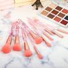 10Pcs/Set Makeup Brush with Faux Crystal Handle Portable Multifunction Foundation Loose Powder Blush Eye Shadow Brow Lip Cosmetic Brush Kit