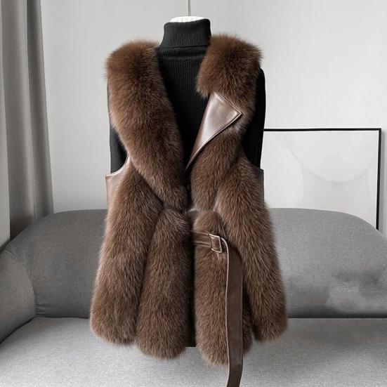 Женский зимний жилет, пальто из толстого пушистого меха, уютный искусственный однотонный цвет, без рукавов, на пуговицах