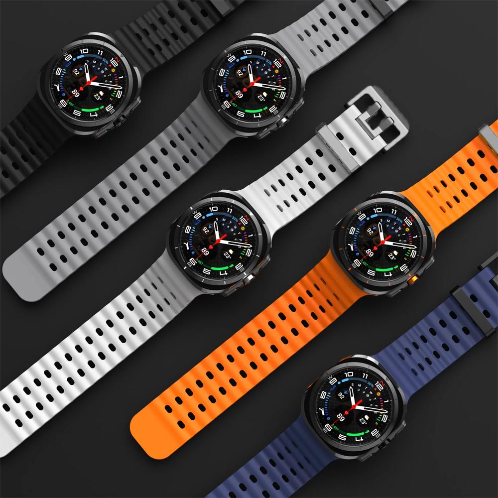 Оригинальный ремешок для Samsung Galaxy Watch Ultra 47 мм аксессуары Морской силиконовый спортивный браслет Correa Galaxy Watch 7 Ultra ремешок