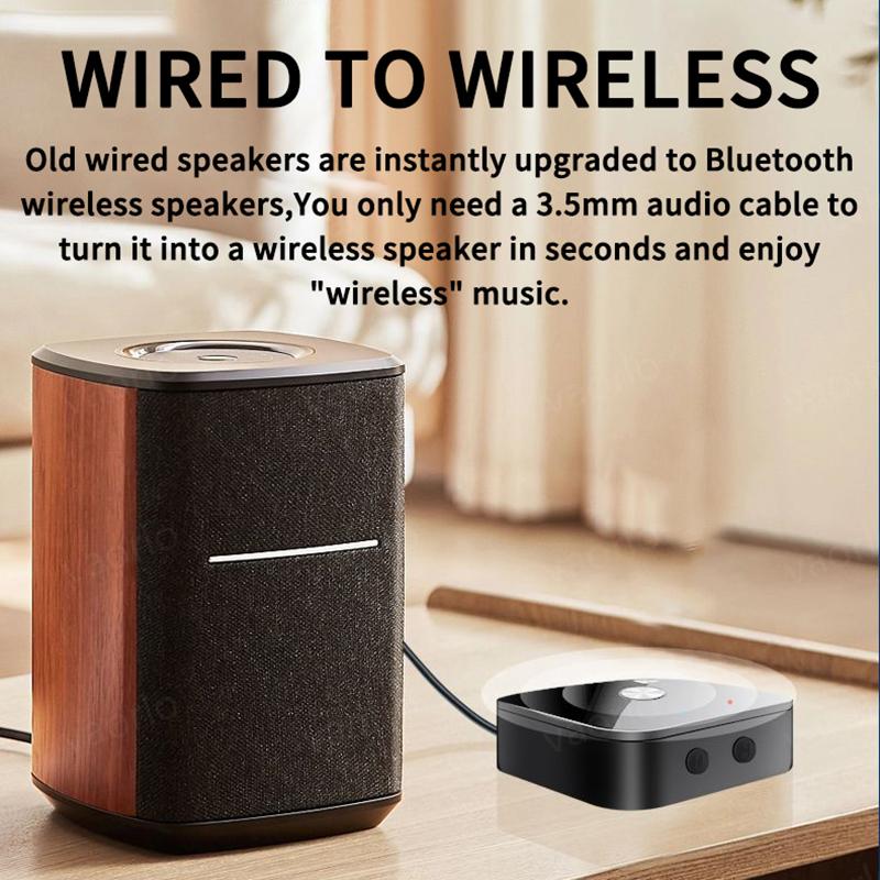 NFC Bluetooth 5.3 Audio Receiver 3.5mm AUX R/L RCA Stereo HIFI Music Wireless Adapter With Mic USB U-Disk Play Remote Control