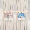2 шт./набор Радужная бахрома из деревянных бусин Магнитный ремешок Богемные аксессуары для бахромы Плетеный шнур для штор Декоры