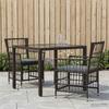 Outdoor Dining Set 3 pcs Black Poly Rattan