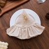 Simple Solid Color Ruffled Placemats Round Cotton Cloth Napkins Afternoon Tea Placemat for Wedding Decoration Table Decor