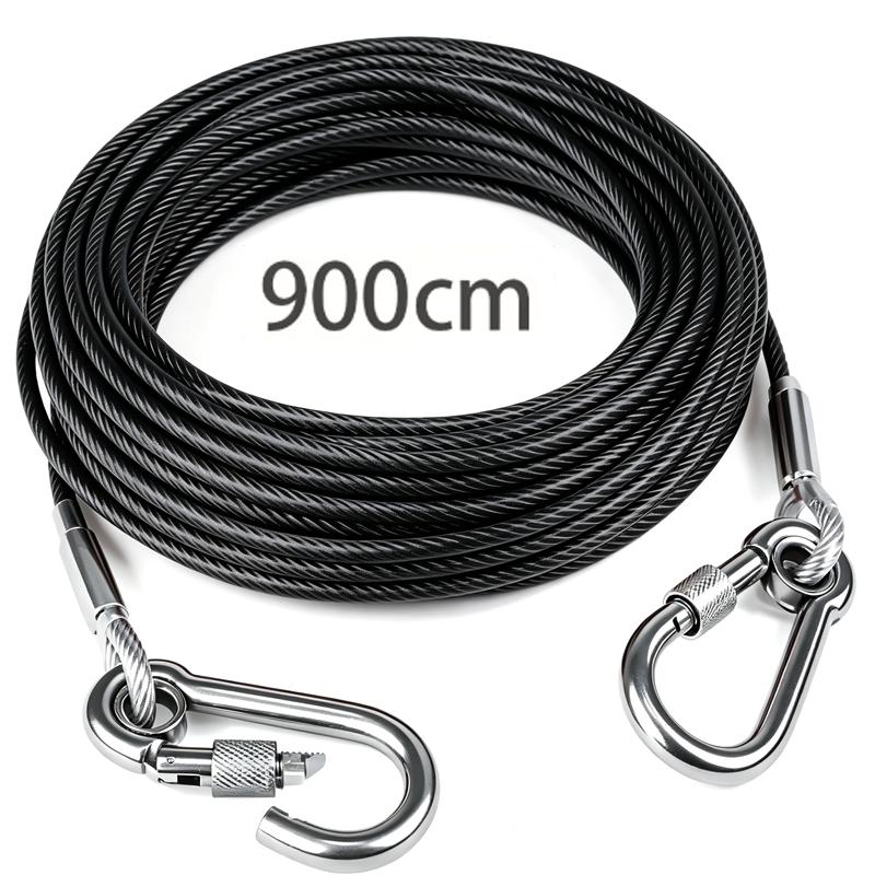 460/900/1500 Stainless Double Steel Heavy-Duty Reflective Dog Tie-Out Cable Capacity with Swivel Snap Hooks - Ideal for Outdoor