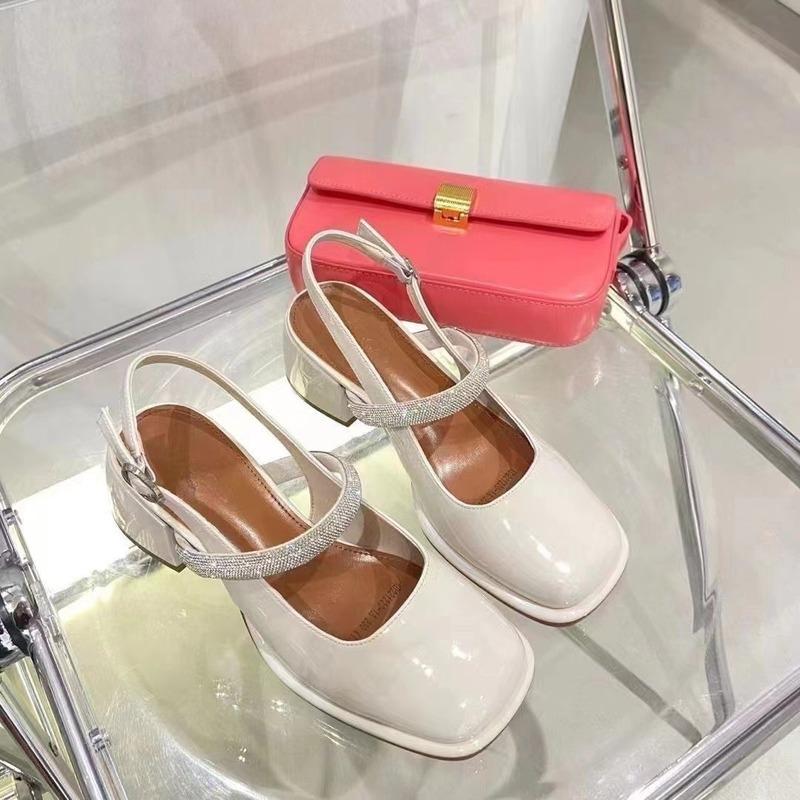 Новые туфли Мэри Джейн из мягкой кожи на высоком каблуке. Женские весенние и летние туфли на толстом каблуке с пряжками и ремешками. Сандалии на носке.