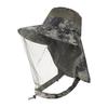 Outdoor Hat with Removable Mosquito Mesh Shawl Design Wide Brim UV Protection Climbing Hat Waterproof Fabric Foldable Hat