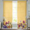 Тюлевые шторы с цветочным желтым фоном для гостиной, кухни, спальни, прозрачный тюль для кафе, отеля, современный домашний декор