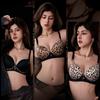 Sexy Leopard Print Front-button Bra for Small Breasts Push-up Bra for Side Breasts and Anti-sagging No Steel Ring Seamless Back Bra
