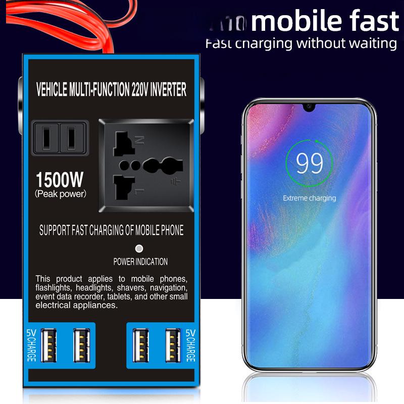 Автомобильный инвертор высокой мощности: Трансформатор для зарядного устройства грузовика 12 В/24 В в 220 В