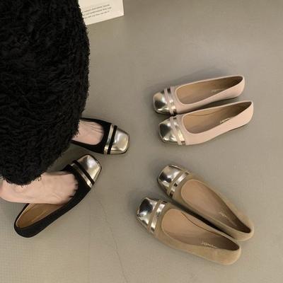 Французские ретро лаковые сандалии баотоу женские 2025 весна и лето новые квадратный носок металлическая пряжка на ремешке толстый каблук одинарная обувь женская