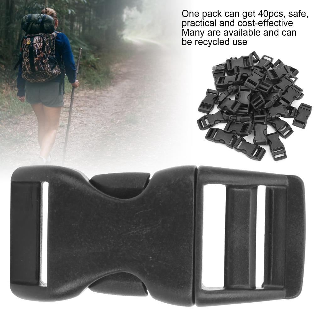 40 Pcs 17mm Side Release Buckles Plastic Flat Buckles Durable Mini Buckles  Pet Belt