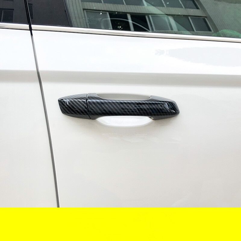 For Volkswagen VW Touareg CR MK3 Carbon Fiber Chrome Car Door Handle Cover Trim Sticker Styling