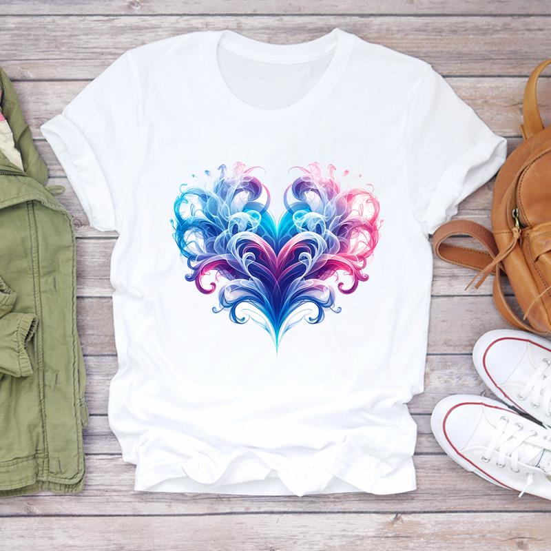 (Азиатский размер) Повседневные футболки с милым цветком в стиле 90-х, женская одежда, футболка с коротким рукавом, модные женские футболки с графическим принтом