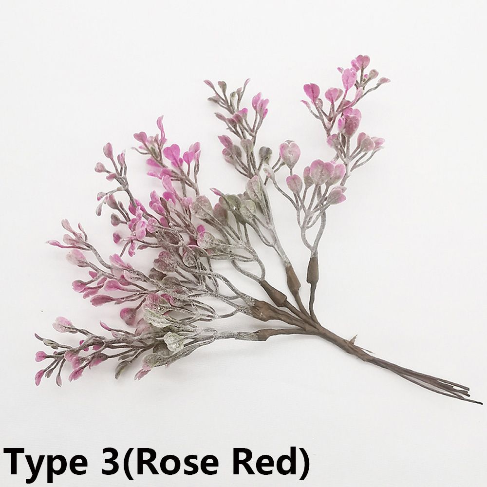 6PCS/Bundle DIY Home Decor Xmas Ornament Simulation Plants Faux Grass Pine Artificial Flowers