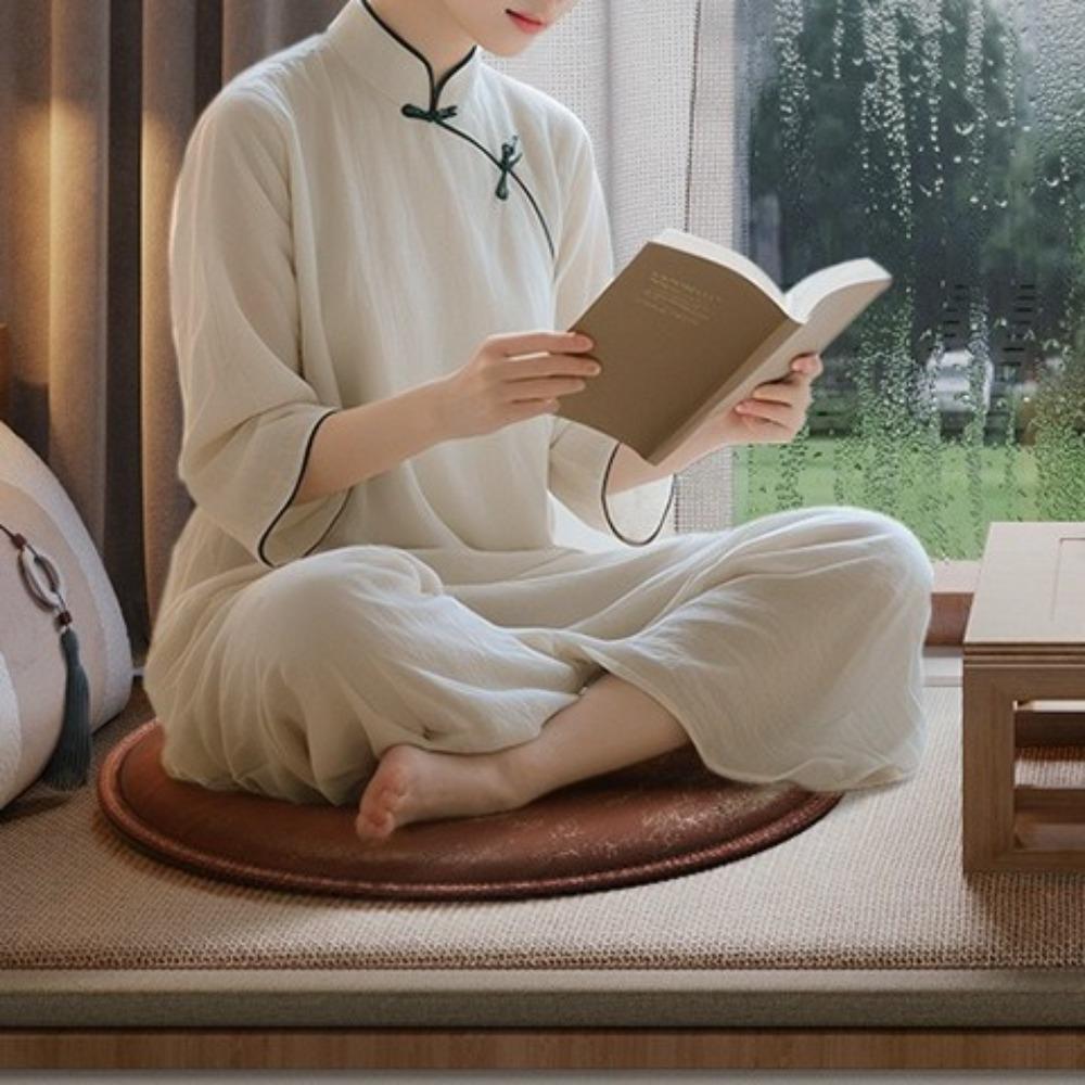 Round Leather Cooling Cushion Japanese Style Bay Window Pad Stool Pad Sitting Seat Pad  Hotel