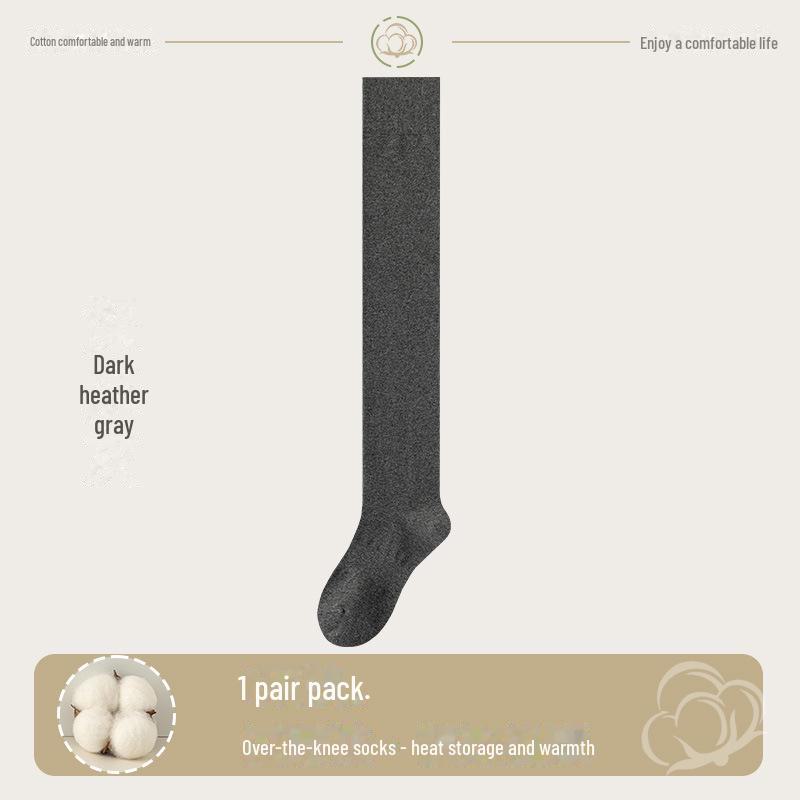 Женские хлопковые носки выше колена: Длина до бедра, теплая, нескользящая, без косточек, для весны и осени