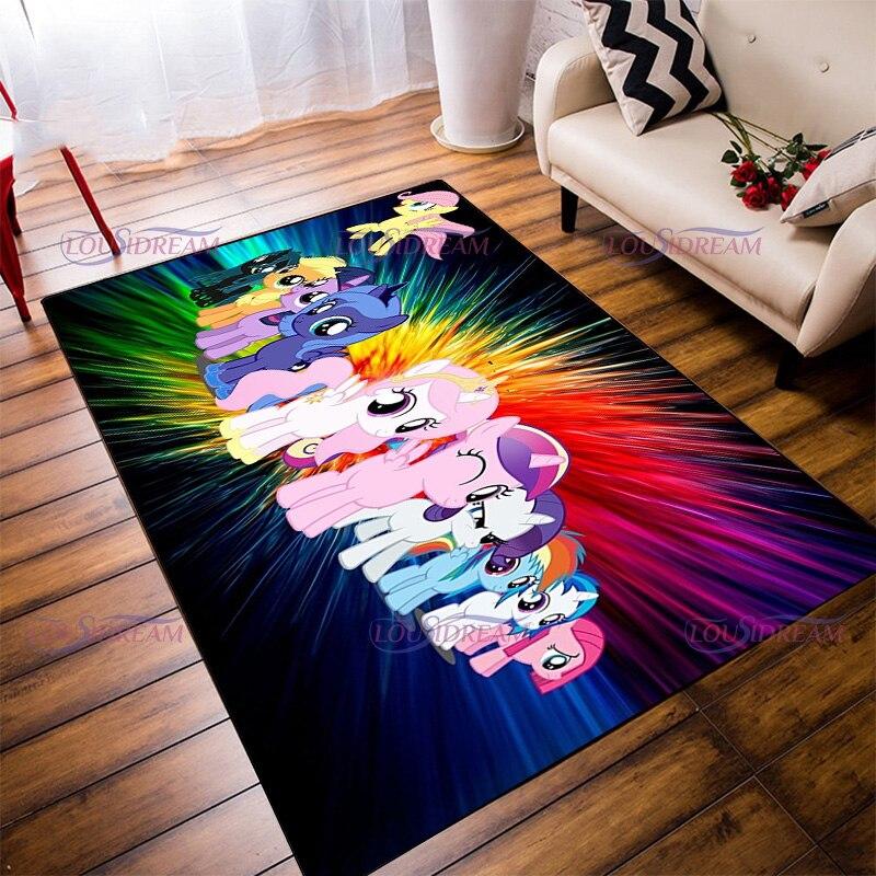 Ковер с героями мультфильмов, детские домашние ковры с единорогом для детской комнаты, мягкие игровые коврики для ползания, волосатый напольный коврик, декор для гостиной, спальни, ковер