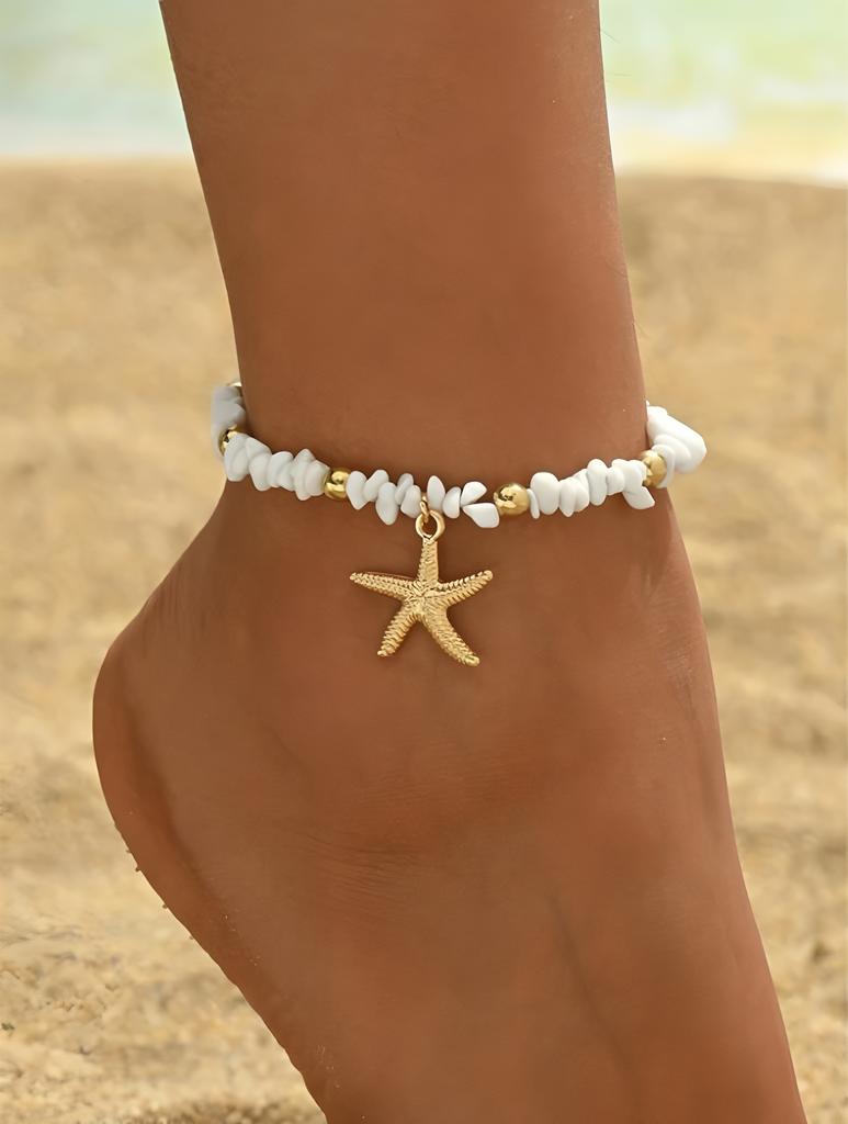 Boho Multilayer Beads Heart Chain Anklet Bracelet Charm Anklet Sandals Barefoot Beach Foot Bridal Valentine's Jewelry J41
