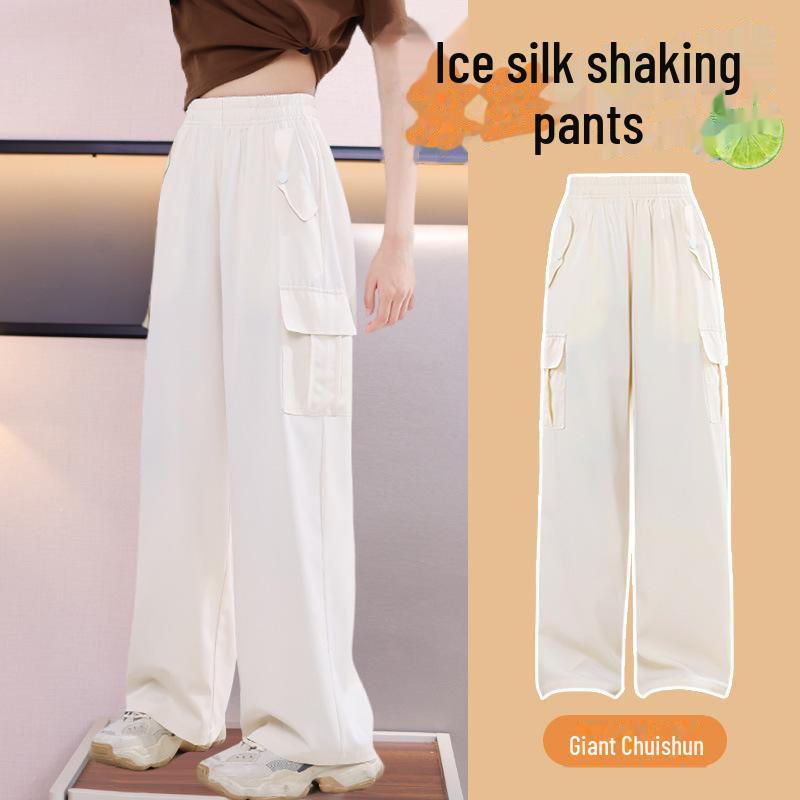 2024 Летние широкие брюки Ice Silk для девочек - Антимоскитные брюки для больших детей