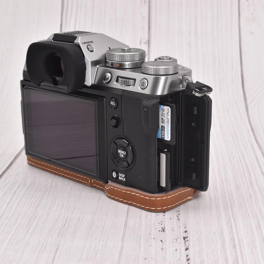 kinokoo XT5 Camera Case, FUJIFILM X-T5 Case, XT5 Cover, XT5 Body Case, PU Leather, Battery Replacement, Tripod Mountable (Brown)