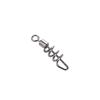 20PCS Stainless Steel Fishing Rolling Swivel 2#-10# Snap Change Connector  Fishing Hook