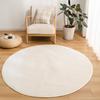 VK Living Round Diameter Antibacterial and Odor Comfortable To Use All Year Easy To Flannel Floor Compatible with Hot Easy To Ivory Rug, Carpet,