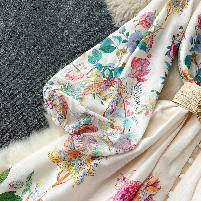 Платья в стиле французского суда, женское, нежное кружевное кружевное платье с V-образным вырезом, на пуговицах, облегающее, длинное, с принтом