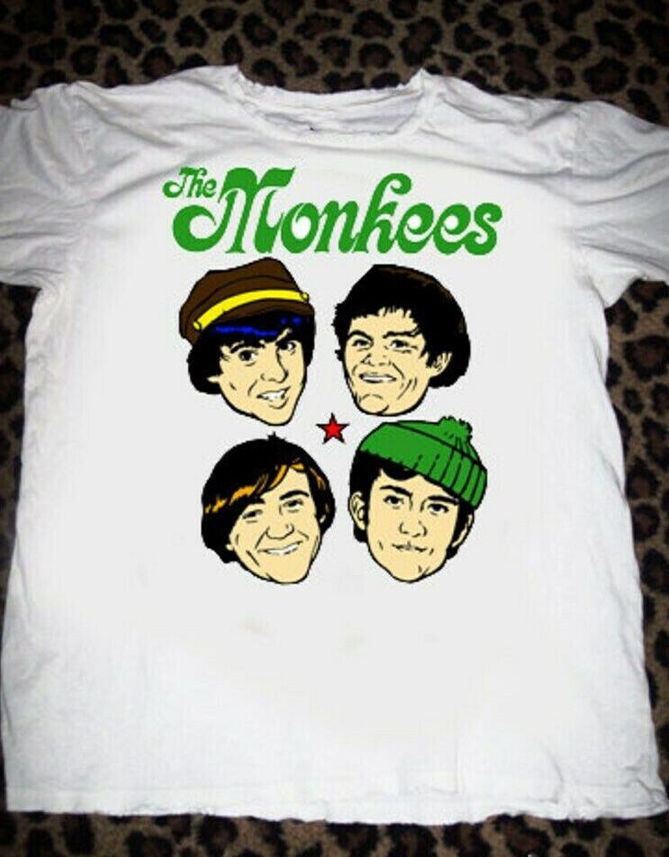 Винтажная футболка The Monkees Смешная белая хлопковая футболка Унисекс футболка