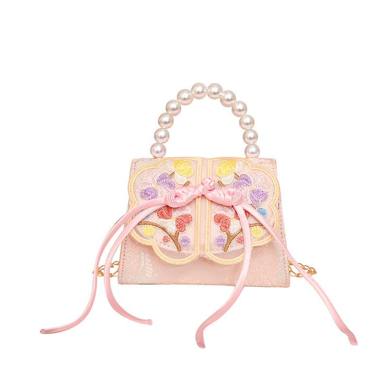 Style Chinese Embroidery Kids Trendy Bag Pu Material Fun Pattern Outings Summer