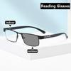 Очки для чтения из титанового сплава, мужские деловые фотохромные очки для дальнозоркости с диоптрией до +4,0, простые очки для пресбиопии