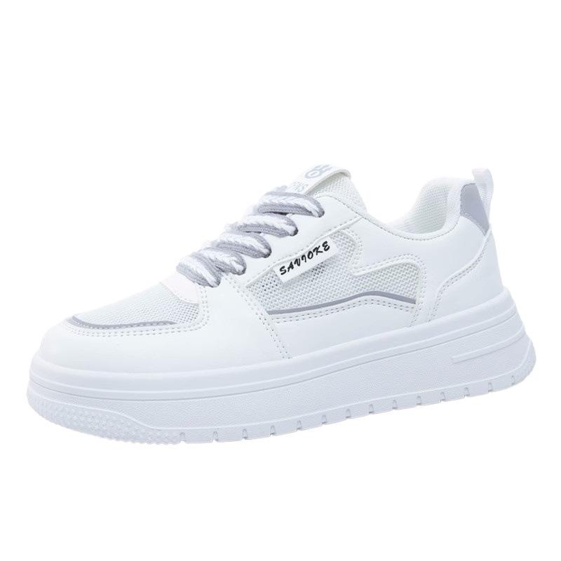 Сетчатые дышащие белые туфли женские туфли лето 2025 новые универсальные супер огненные кексы повседневные спортивные туфли на платформе для скейтбординга