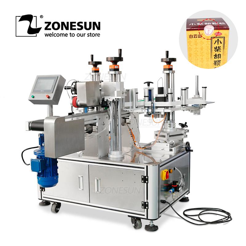 ZONESUN ZS-TB833D Double Size Folding Carton Anti Tamper Adhesive Sticker Packing Automatic Sealing Corner Labeling Machine