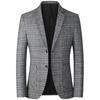 Men Blazer Fashion Plaid Wedding Dress Suit Men's Quality Spring Blazers Male Business Jacket