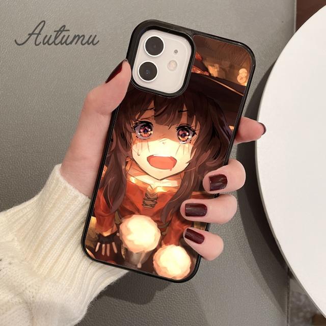 Чехол для телефона с аниме megumin konosuba для iPhone 11 12 13 14 Pro Max mini X XR XS SE 2020 5 6S 7 8 Plus Samsung Galaxy S21 S22