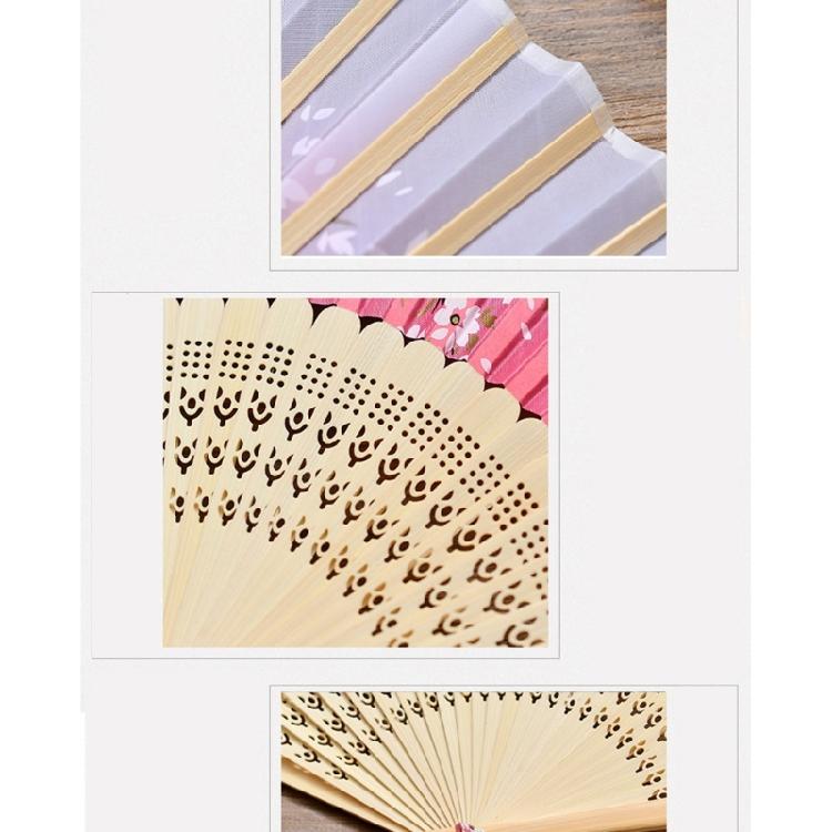 Женские складные ручные веера с цветочным узором, шелковые бамбуковые ручные веера для украшения церкви, свадьбы, вечеринки, подарки