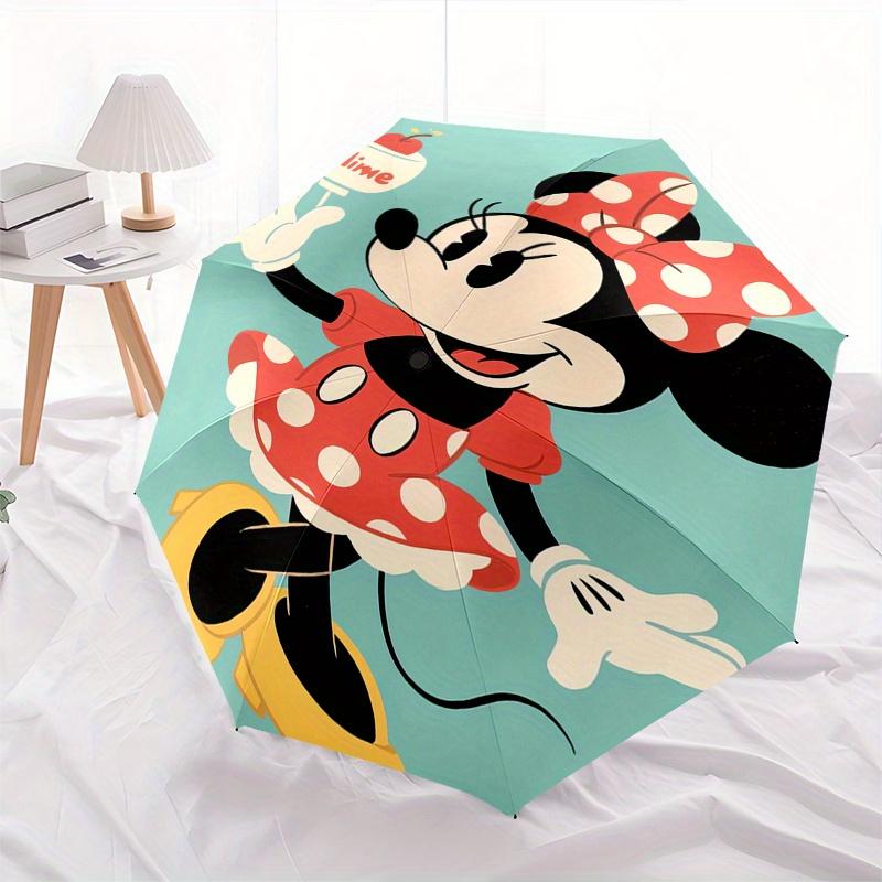 Minnie Mouse, Mime Automatic Opening and Closing Umbrella, Compact Travel Umbrella, Lightweight and Portable, Suitable for Beach Commuting B