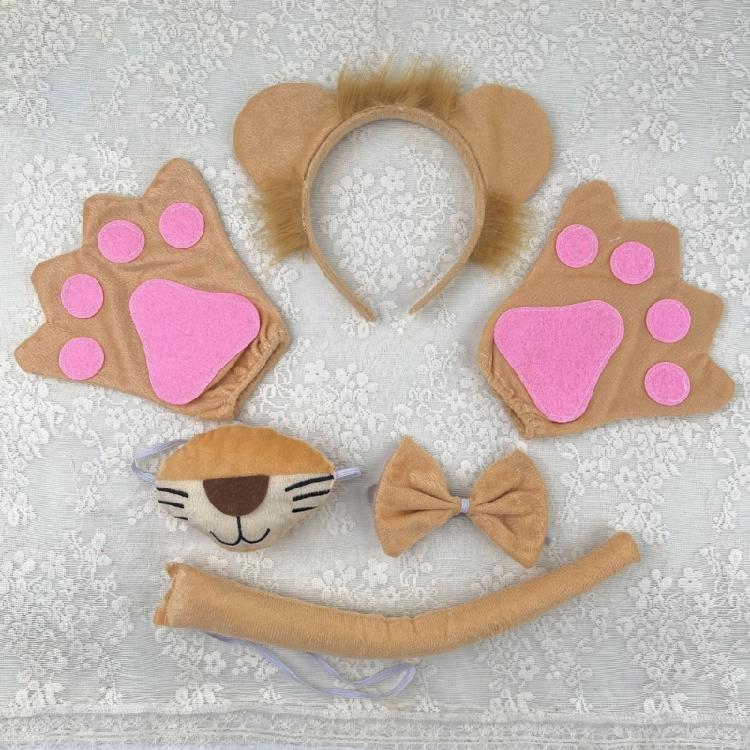 Animal Cosplay Costumes Lions Dress up Hairband Tail Skirt Bowtie and Gloves