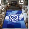 Коврик для пола Portsmouth FC с футбольным узором, мягкий, нескользящий, для помещений, спортивный декоративный коврик для спальни
