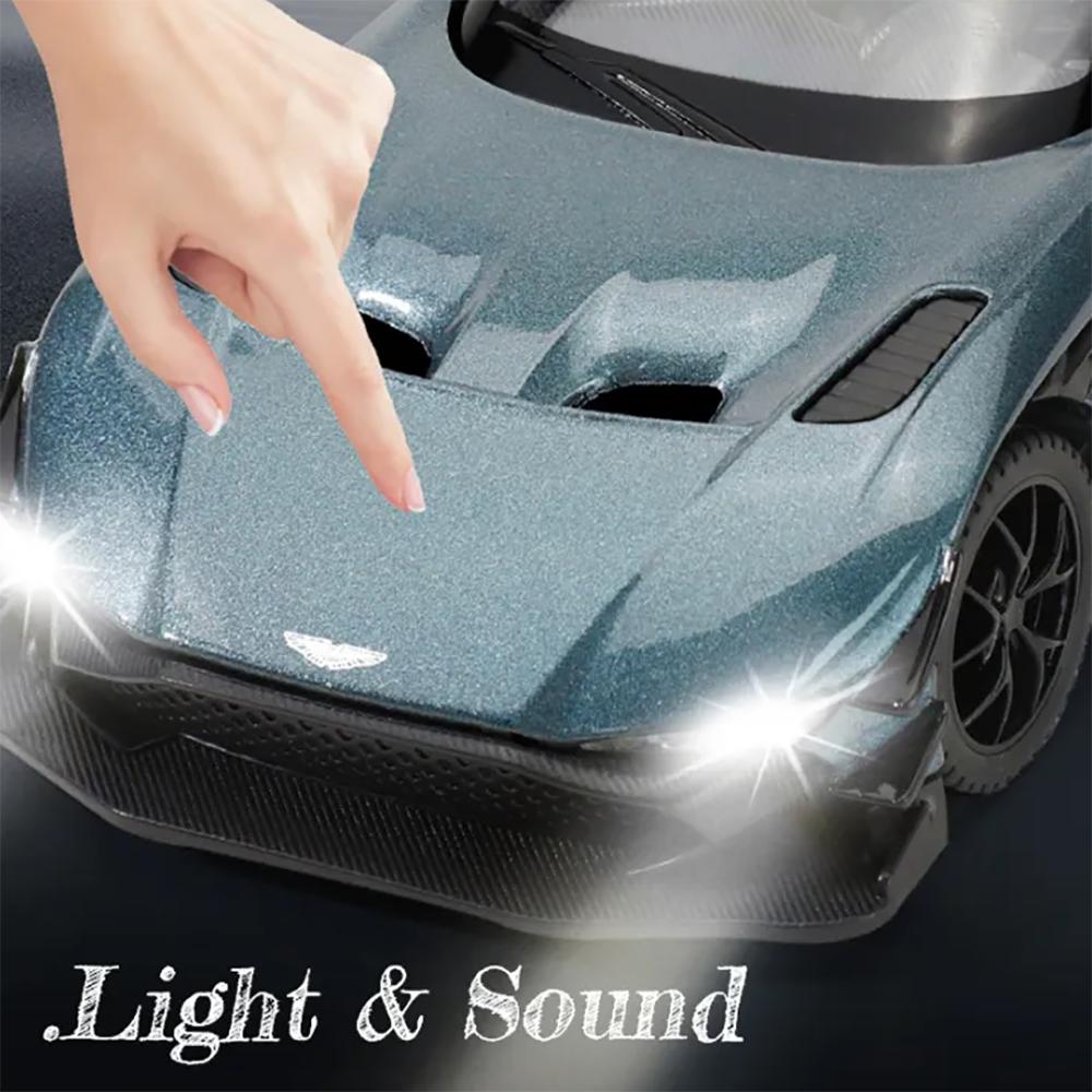 1/32 масштаб, спортивный автомобиль Martin Vulcan, литая под давлением модель из металлического сплава со звуком и светом, игрушечный автомобиль с откатом, подарки