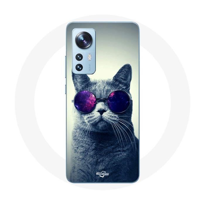 Coque pour Xiaomi Mi 12 / 12X Chat Lunettes violettes Style