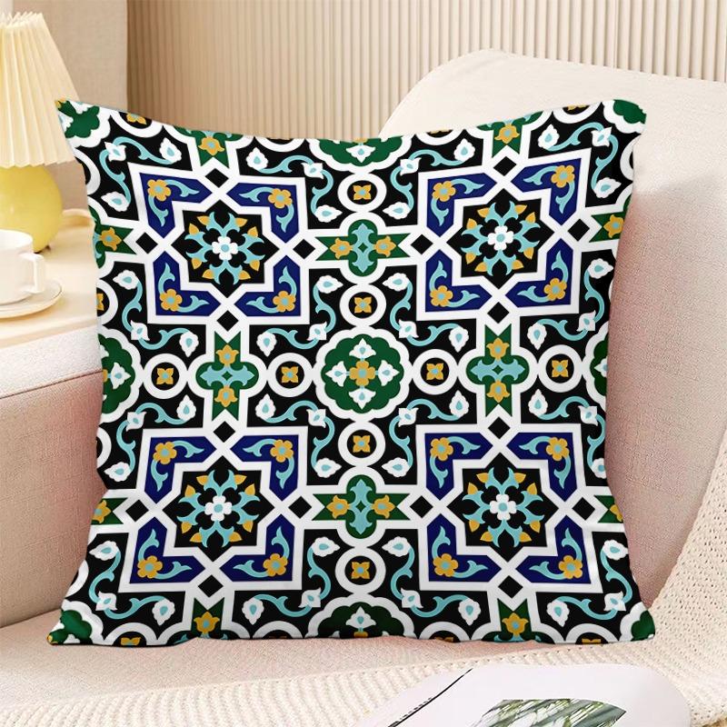 Декоративная наволочка с принтом в стиле бохо в винтажном стиле для спальни, гостиной, квадратная подушка, наволочка