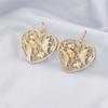 Alloy Heart Pendant Earrings With Butterfly Flower Design Women For